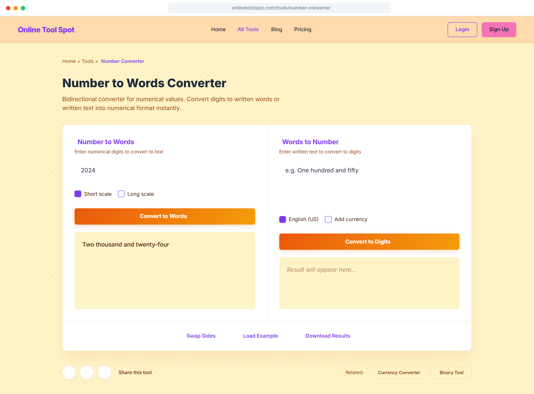 Number Converter Tool Interface